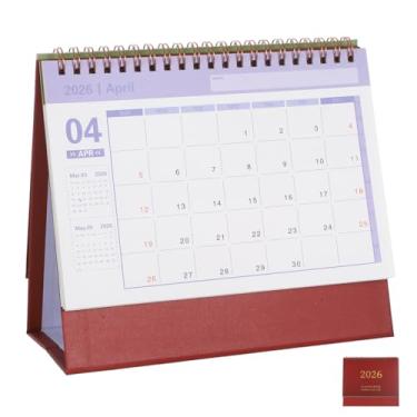 Imagem de SHINEOFI Calendário 2026: calendário de mesa pequeno 2025-2026, julho de 2025 a dezembro de 2026, agenda flip de 18 meses para escritório em casa, fácil planejamento e organização, papel grosso