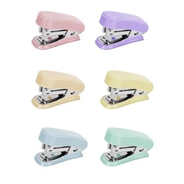 Imagem de Grampeador, Mini Grampeador 12 Folhas Cor Pastel Tons Pasteis(Rosa)