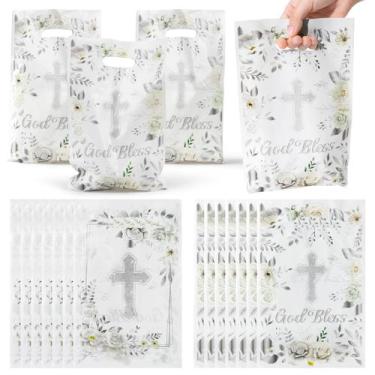 Imagem de Bolsas de lembrancinhas ANGOLIO First Communion Silver White x50