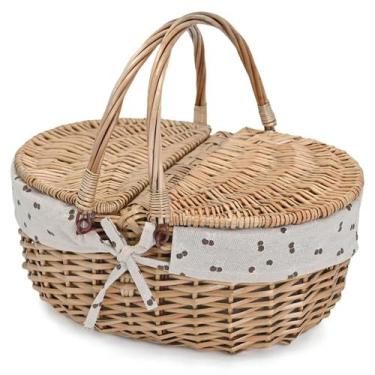 Imagem de Cesta de piquenique de vime SatiInside 39x29x18cm 0,7 kg Cinza Cinza C