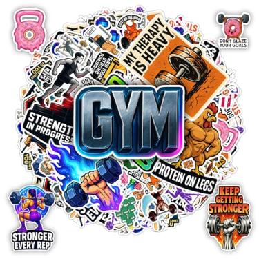 Imagem de BETANAS Pacote com 100 adesivos de academia, adesivos à prova d'água de vinil para exercícios físicos com citações motivacionais, esportes divertidos para laptop, garrafa de água, carro, scrapbook