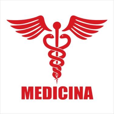 Imagem de ADESIVO DE RECORTE SÍMBOLO DA MEDICINA | Vinil Vazado Profissional - Para Carro, Porta, Consultório, Notebook e Placa | Alta Durabilidade e Resistência (VERMELHO, 61X51 CM)