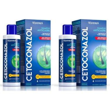 Imagem de Kit 2 Shampoo Anticaspa Cetoconazol Prevent 100ml