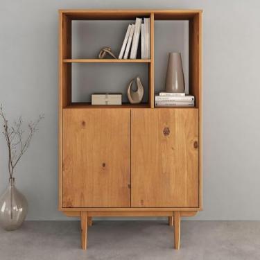 Imagem de IDIMEX Armário Multiuso Retrô Home Office Madeira Freijó Simona