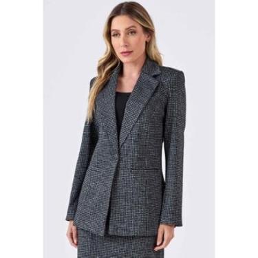 Imagem de Blazer PKS Alfaiataria Jacquard Pied De Poule-Feminino
