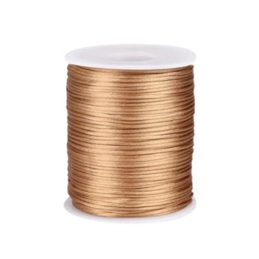 Imagem de Xzhcy Cordão de cetim de nylon de 1 mm, 100 metros, fio trançado de seda, cordão de contas para artesanato faça você mesmo, pulseiras da amizade, pingente chinês Lucky Knotting Macramê Colares para