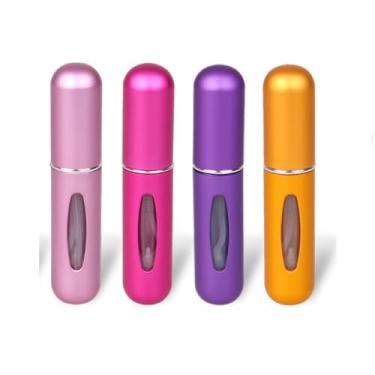 Imagem de Frasco atomizador de perfume recarregável de 4 peças - 5 ml, portátil, mini frasco de perfume independente, dispensador de spray para viagem e em movimento, C