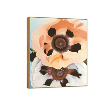 Imagem de Georgia O'Keeffe Famosa arte de parede impressões em tela pronto para pendurar - flor 2 quadros de madeira para decoração de sala de estar 30 x 35 cm 12 x 13 pol