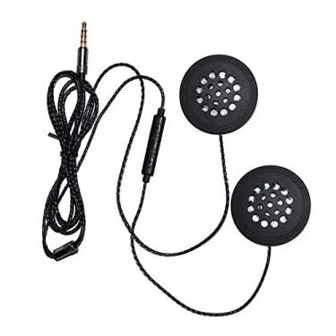 Imagem de Fones de ouvido com fio Intercomunicador moto Capacete Alto- Fone música 3 5mm Hands-free Microfone HD para Motoqueiro Controle linha Ajuste volume Mudar músicas Prático