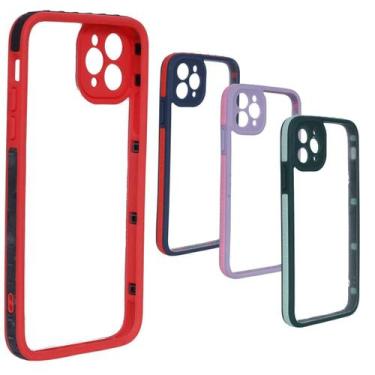 Imagem de Kit 4 Capas Borda Transparente Compatível Iphone 11 Pro Max - Tesla St