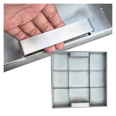 Imagem de uhyOHF Tampa de fossa séptica de aço inoxidável invisível portátil, tampa de bueiro de inspeção residencial comercial com alças retráteis, passarelas de garagem bacia de esgoto decorativa (prata-13