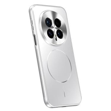 Imagem de LYJSMGZ Capa magnética para Huawei Honor Magic 8 Pro/Magic 8, cobertura total da lente fina dissipação de calor capa à prova de choque fosco antiderrapante, prata, Majic 8 Pro