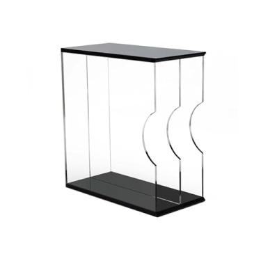 Imagem de Suporte para armazenamento de CDs Suporte de mesa para discos vinil com compartimento duplo, em acrílico