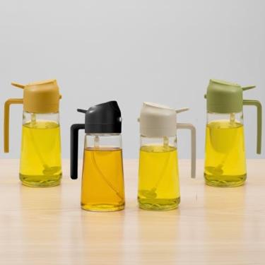 Imagem de Borrifador Galheteiro para Azeite e Vinagre, Vidro Transparente com Dosador, 470ml, 18cm Altura, Prático e Elegante para Óleo, Molhos, Spray Multiuso Culinário de Temperos Salada