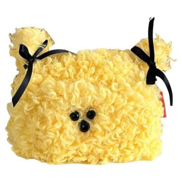 Imagem de DimyFew Porta-lenços E Guardanapos, Fácil de Encher, Ornamento Decorativo, Caixa de Papel Higiênico em Formato de Cachorrinho, para Carro, Escritório, Banheir, Amarelo, Tamanho real