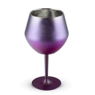 Imagem de Taça Térmica Inox 2 em 1, 400ml, Copo ou Taça com Haste Removível, Isolamento a Vácuo, Elegante (ROXO)