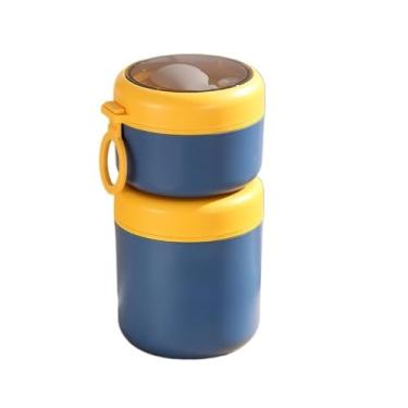 Imagem de Kit Trio Marmita Inox 304 Com Isolamento Bloqueio De Temperatura 290ML A 600ML(azul 290ml + 530ml)