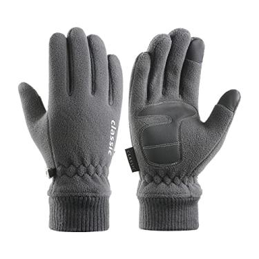 Imagem de Luvas Quentes de Inverno para Homens - com Toque Táctil Slip Forro Fleece Polar Macio Punho Elástico Caminhada Ciclismo Corrida Dirigir Moto Golfe Tre