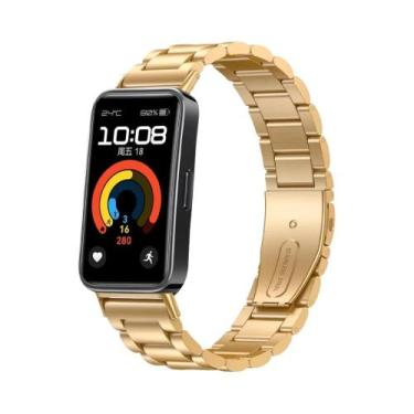 Imagem de Pulseira De Aço Inoxidável Para Huawei Band 10 9 8 NFC Substituição De