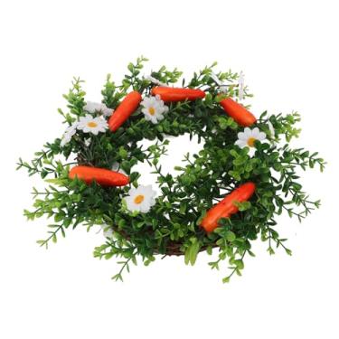 Imagem de aqxreight Grinalda de Planta de Cenoura Primavera Verão Folha Verde Flor Guirlanda Artificial para Decoração de Parede de Férias para e Porta Não é Verde Este Artificial ou Requer Guirlanda Fazendo