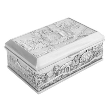 Imagem de aqxreight Caixa de Joias de Castelo Vintage, Estojo Antigo de Bugigangas, Organizador de baú de Tesouro de Liga de Zinco para Brinco, Colar de Anel 6105P O Zinco é Oxidação Duradoura de Cor de (6105P)