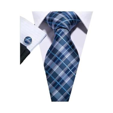 Imagem de Conjunto De Gravata E Abotoaduras De Seda Jacquard Em 50 Cores Barry.W