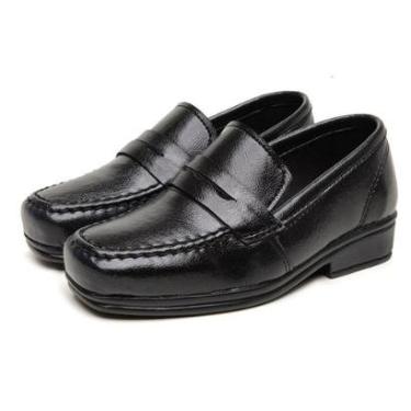 Imagem de Sapato Mocassim Social Infantil Menino Calce Facil Escolar Confortavel Pajem Bico Quadrado Moderno-Masculino