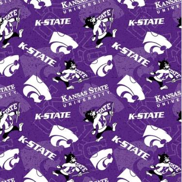 Imagem de Kansas State University Wildcats Tom sobre Tom Tecido 100% Algodão Oficialmente Licenciado pela Sykel Enterprises – Pré-cortado de ¼ jarda