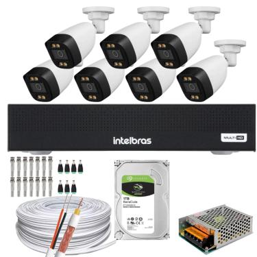 Imagem de Kit 07 Cameras Full Color DVR 8Ch 1008-C INTELBRAS C/HD 1TB