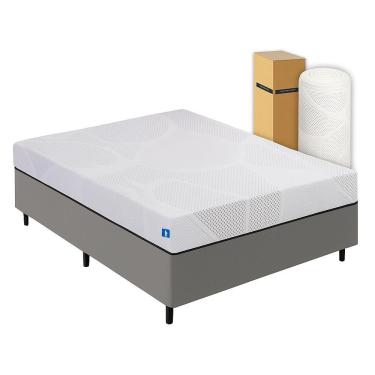 Imagem de Cama Box Queen Desmontável Preta + Colchão Umaflex Fit Firm D33 17cm Altura - Orthocamas