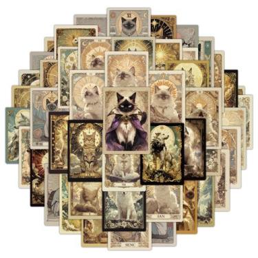 Imagem de Adesivos Cat Tarot, 50 peças, decalques de vinil à prova d'água para p