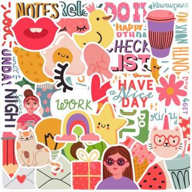 Imagem de Adesivos de agenda, estéticos fofos, vinil impermeável, 50 unidades - 