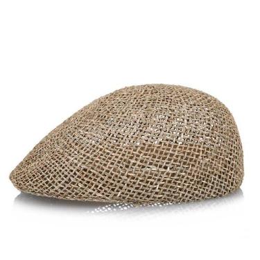 Imagem de Cap Flat Newsboy Gatsby para homens, tecido ajustável, hamgrass - Yiwe