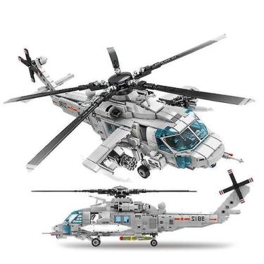 Imagem de Helicóptero de brinquedo Building Blocks para crianças com material AB