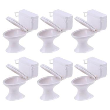 Imagem de Mini assento sanitário Toy Doll House Furniture 1:12 jardas x6 - Yardw