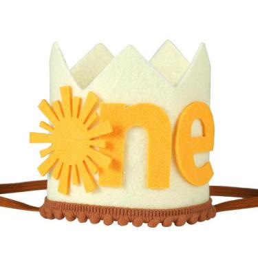 Imagem de Chapéu de aniversário lasuroa Sun First Birthday para meninas amarelo