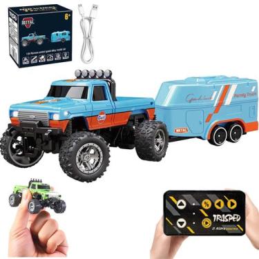Imagem de Controle remoto Mini Monster Truck em escala 1:64 com luzes - Gloome S