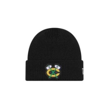 Imagem de Boné New Era Skull Knit Chicago Blackhawks Preto Masculino-Masculino