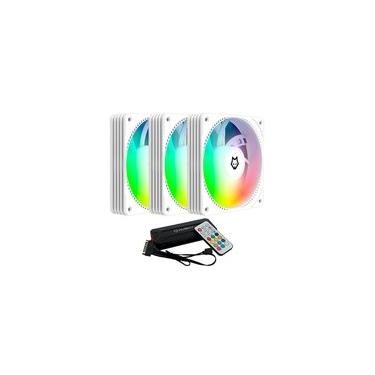 Imagem de Kit com 3 Ventoinhas Husky Arctic Breeze, 120mm, ARGB, Branco - HKCF300BR