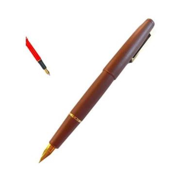 Imagem de Caneta-tinteiro Jinhao Série 80 De Fibra De Carbono Com Clipe Dourado,