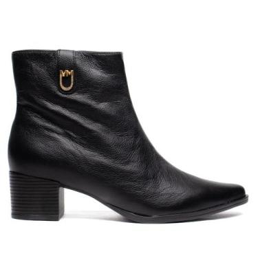 Imagem de Bota Feminina Via Marte Cano Curto Couro Preto, Preto, 37