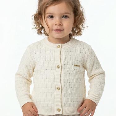 Imagem de Casaco Transpassado Tricô Kids Pérola Off White