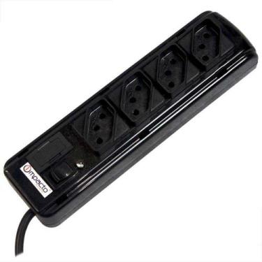Imagem de Filtro de linha 4 tomadas 1,1 metro 10A preto - Impacto Eletronics