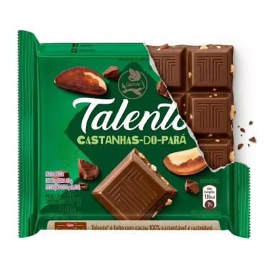 Imagem de Chocolate Talento Ao Leite Castanha do Pará Tablete 85g Garoto Nestlé
