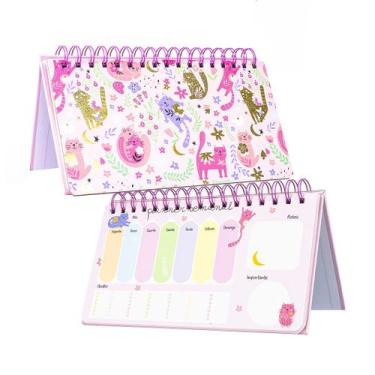 Imagem de Agenda Planner Semanal Diario Completa Não Datada Para Mesa - te, Rosa