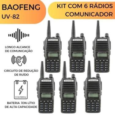 Imagem de KIT 6 Rádio Baofeng UV-82  Desempenho Superior em UHF e VHF - Radio Co