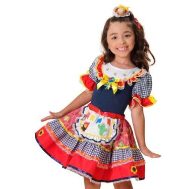 Imagem de Vestido Feminino Infantil Festa Junina Quadrilha São João - Fantasias 