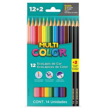 Imagem de Lápis de Cor EcoLápis MultiColor 12 Cores + 2 Lápis Faber-Castell