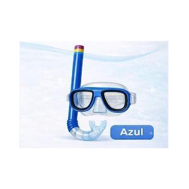 Imagem de Kit Mergulho Infantil Máscara Snorkel Regulável Praia Piscina Silicone