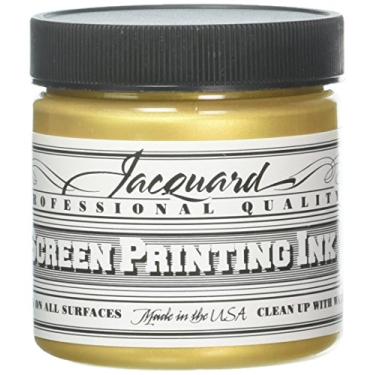 Imagem de Jacquard Tinta profissional para serigrafia, solução à água, frasco de 118 g, dourado (120)